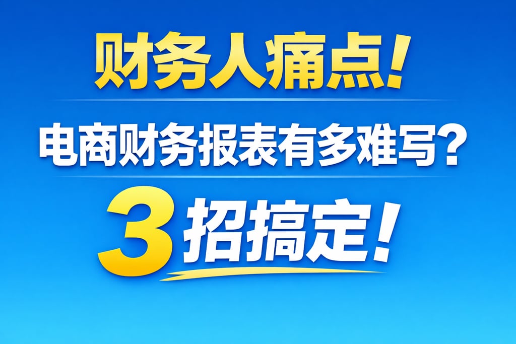 财务人痛点！电商财务报表有多难写的，3 招搞定